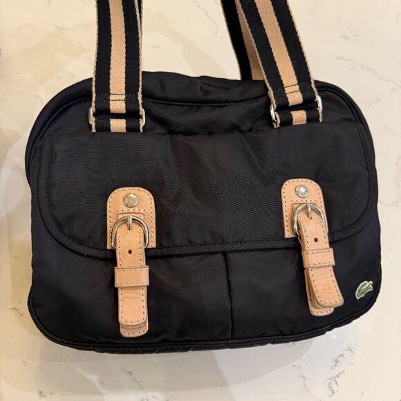 Lacoste Designer Bowling Bag – Small Black + Tan Accents - Picture 6 of 13
